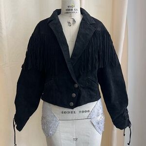 Vintage Wilsons Suede Leather Fringe Jacket - Women's Size Large